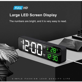 Abovsare Digital Large Display Alarm Clock for Living Room Office Bedroom Decor LED El...