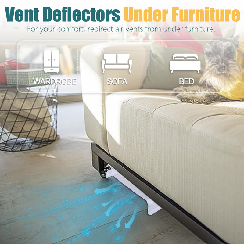 2 Pack Magnetic Air Vent Extender for Under Furniture with