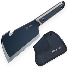 Reapr Versa Cleavr 5″ Fixed Blade Cleaver Knife with Sheath – 420 Stainless Steel, Full‑Tang, Plain Edge