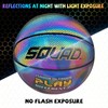 SQUAD NightPlay Reflective Basketball with Cool Holographic PU Leather, Size