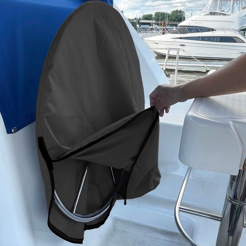 SavvyCraft Waterproof Boat Steering Wheel Covers, Heavy Duty Solution-Dyed 600D