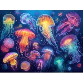 500 Piece Puzzle for Adults – Ocean Jellyfish Puzzle 500 Pieces for Adult Elderly Puzzle Game – Fun & Challenging Family Game Gift Toy for Friends and Family (20.5 x 15 in)