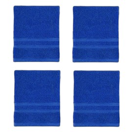 EDB 4X Face Cloth Super Soft 100% Egyptian Cotton Flannels Washcloths 800-GSM Luxury Premium Quality Quick Dry Towels 30 x 30 cm (Royal Blue, 4 - FACE CLOTH)