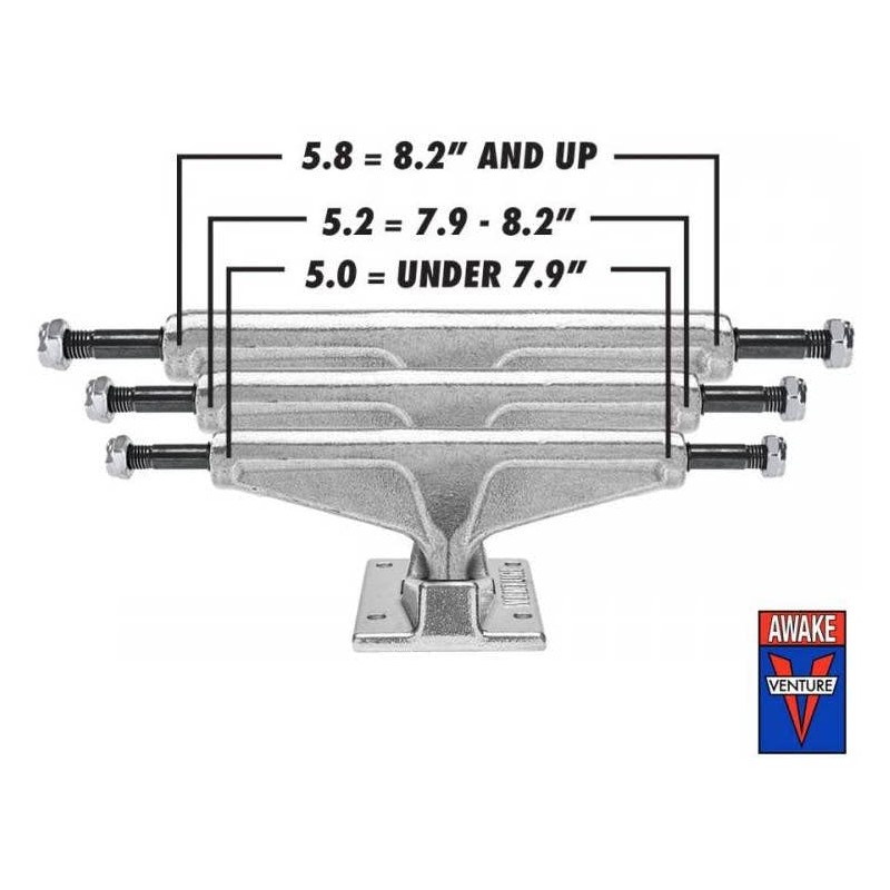 Venture All Polished V-Hollow Skateboard Trucks HI - Set of