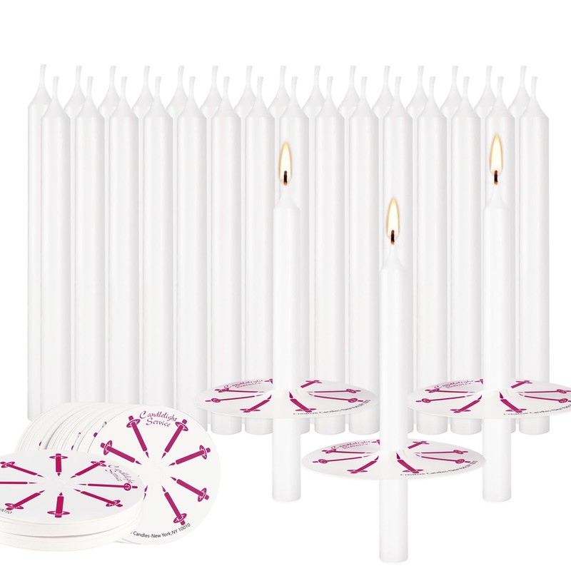 100 - Pack White Church Service Candles with 3 -