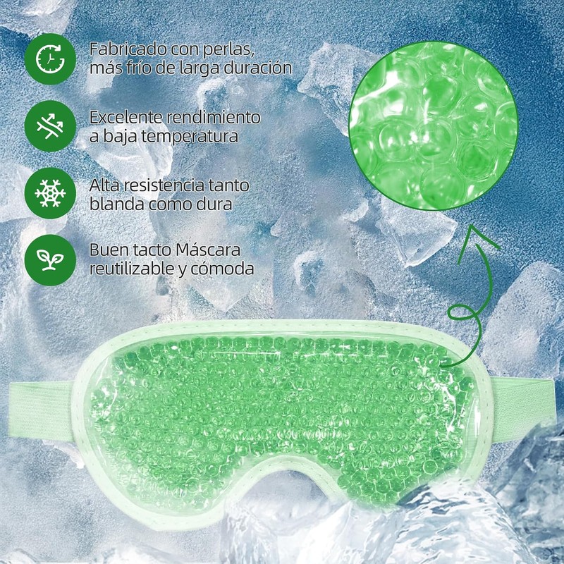 2PCS Máscaras de Hielo para Ojos y Cara, Mascarilla de