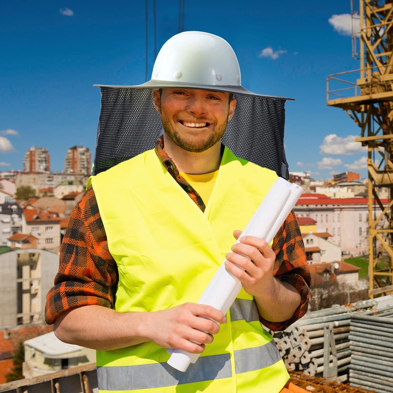 2 Pieces Hard Hat Sun Shade Full Brim Mesh Neck