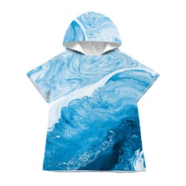 LOMTRATS Quick-Drying Surf Poncho, Swaddle, Bathrobe, Sports Towels for Swimmers, Hoodie for Children, Swimming, Beach, Surfing, Diving, Bathing (Kid-S)