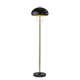Adesso 1563-21 Cap Floor Lamp, 63.5 in., 2 x 40W Type A (Not Included), Black & Antique Brass, 1 Floor Lamps