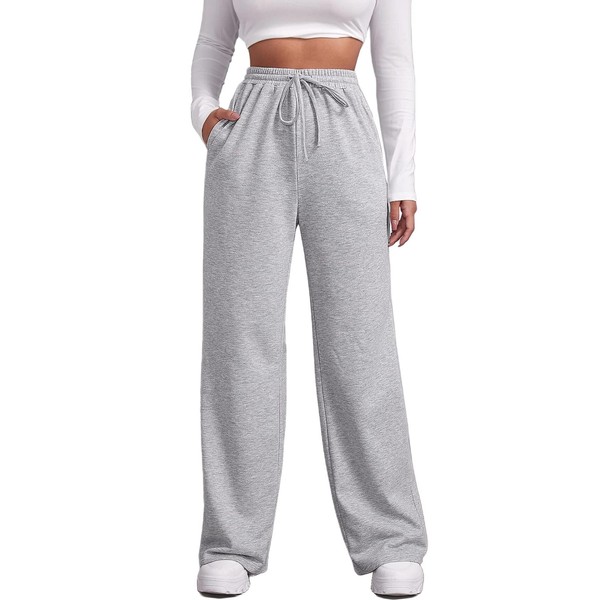 FACDIBY Wide Leg Sweatpants for Women Elastic High Waisted Drawstring