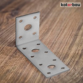 KOTARBAU® Set of 25 Angle Connectors 100 x 50 x 40 Steel Construction Angle Perforated Plate Angle Furniture Connector Galvanised Heavy Duty Wood Connector Mounting Angle Chair Angle