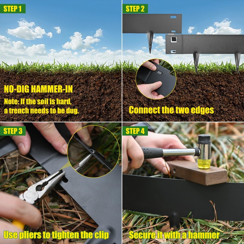 33ft. Metal Landscape Edging 5 inch (2.5" Above Ground, 2.5"