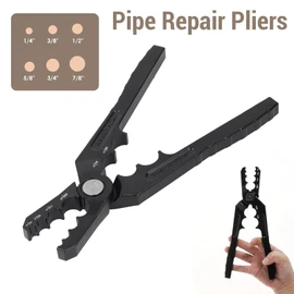 Copper Tubing Repair Tool, Manual Copper Tube Rounder, 6 Holes 1/4 3/8 1/2 5/8 3/4 7/8 Inch, Flat Tube Repairer Pliers, Pipe Repair Pliers for Aluminum Pipes