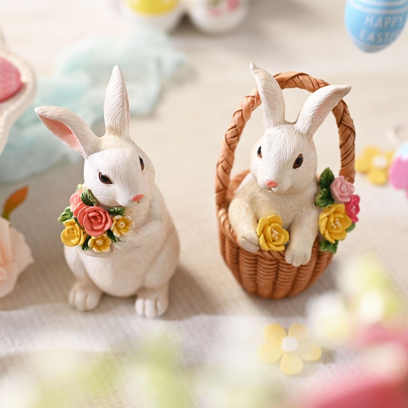 Valery Madelyn Rabbit Garden Ornaments Outdoor Set of 2, Bunny