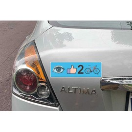 I Like 2 Bike - Funny Biking Bumper Sticker, Car Magnet - Sky Blue, Vinyl Decal, 10X3 Inches - Fade-Resistant, Professionally Made in USA (1, Vinyl)