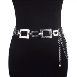 Silver Boho Chain Belt for Women Adjustable Waist Body Layering Jewelry