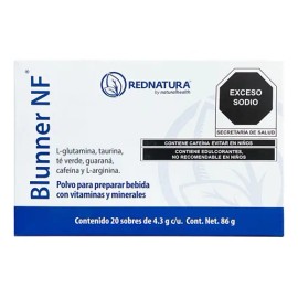 Rednatura Blunner Vitaminas Y Aminoácidos 20 Sobres 4,3g Sabor Sin Sabor