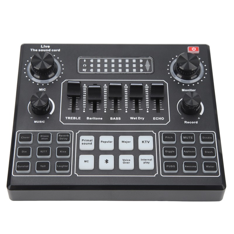 Live Sound Card Professional Dual Channel Bluetooth Stereo Mixer Board