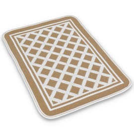 Casatessile Mehrzweck-Baumwollteppich 50X75 cm. MILLEUSI Badteppich saugfähig, Teppich Baumwolle - BEIGE