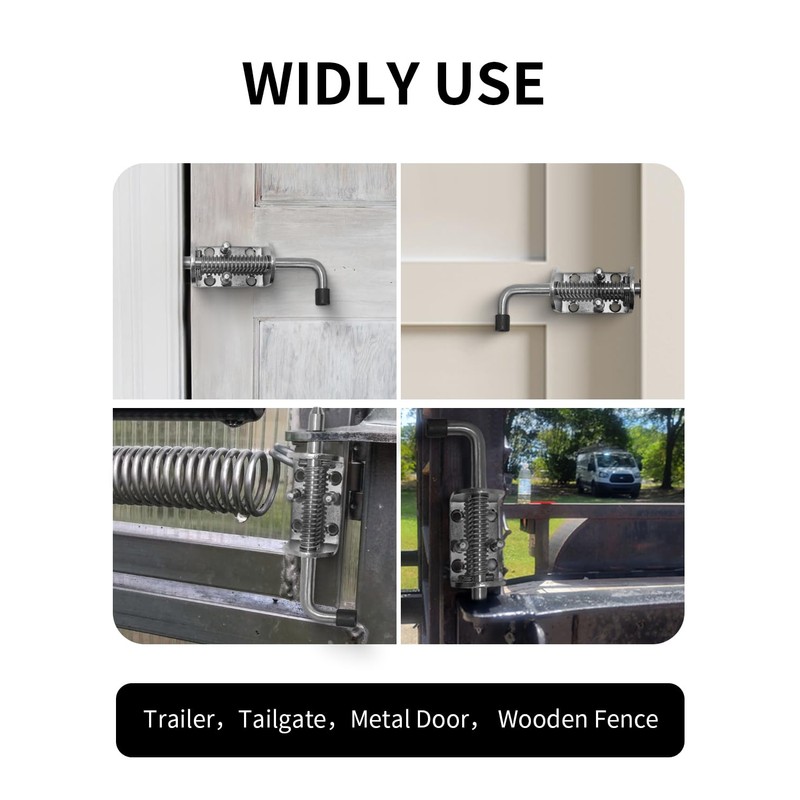 Quality Life Spring Loaded Gate Latch Pin Barrel Bolt 6in