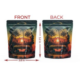 BYKU 100pcs Ziplock Bags, Cali Packs 3.5g, Cookie Bags, Grove Bags, Mylar Bags 5.11 x 3.8 in, Baggies, Food Storage, Resealable Zip Lock Bags, Smell Proof Bag, California Theme