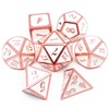 Haxtec Metal DND Dice Set Copper/Rosegold White D&D Polyhedral Dice