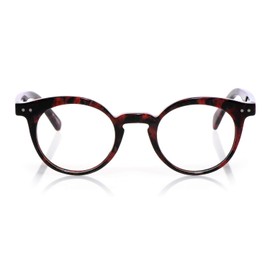 eyebobs Reva Unisex Premium Reading Glasses, Red Multi Front and Temples, 1.25 Magnification