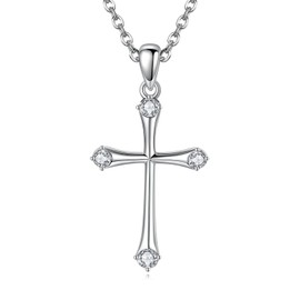 SHEAISRS Sterling Silver Cross Necklaces for Women Cross Pendant Necklace Zircon Necklace Birthday Christmas Mothers Day Jewelry for Her