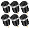 DaierTek 6pcs 12V Momentary Push Button Switch Waterproof Black Metal