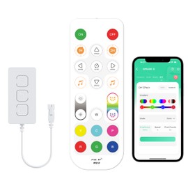 MIWISE Smart LED Controller with APP & RF Remote, Music Sync, Work with Alexa/Google, for 5V-24V WS2811 WS2812 SM16703 Addressable Dream Color LED Strip Light