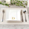 Luxenap Rectangle Gold Letter D White Paper Napkin - Air