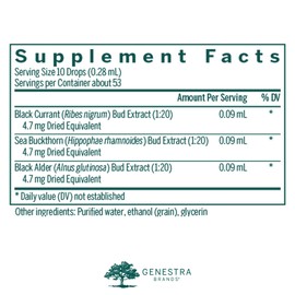 Genestra Brands Vrl-gen | Black Currant, Sea Buckthorn, and Black Alder Herbal Supplement | 0.5 fl. oz.