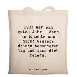 Mr. & Mrs. Panda Tragetasche Spruch 1983 Geburtstag - Geschenk, gutes Jahr, Beutel, 1983 Feiern, Glückwunsch, Jutebeutel, Freunde und Familie,