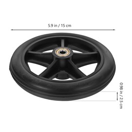 POPETPOP Wheelchair Caster 6 Inch Wheelchair Wheel Wheelchair Front Wheel Replacement Wheel Abrasion Resistant Anti-Slip Manual Wheelchair Cart Front Wheel Roller Bearing Replacement Parts Set of 2