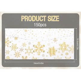 Whaline 150Pcs Christmas Money Envelope White Gold Snowflake Cash Envelope Xmas Winter Mailing Envelope for Card Invitation Letter Holiday Party Office Business