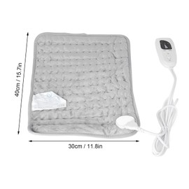 CYSFETENA 220v Heating Pad, 6 Temperatures 4 Timing Smart Temperature Control Pad, Soft Cloth Heating Pad Low Voltage with Removable Controller for Shoulders UK Plug