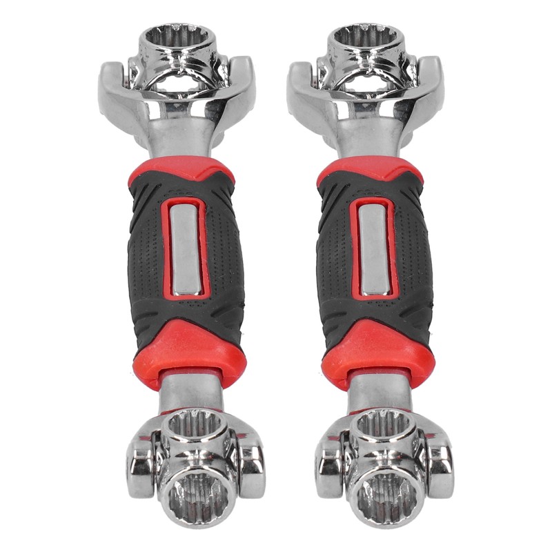 2Pcs 8 In 1 Socket Wrench Carbon Steel Multifunctional 360°