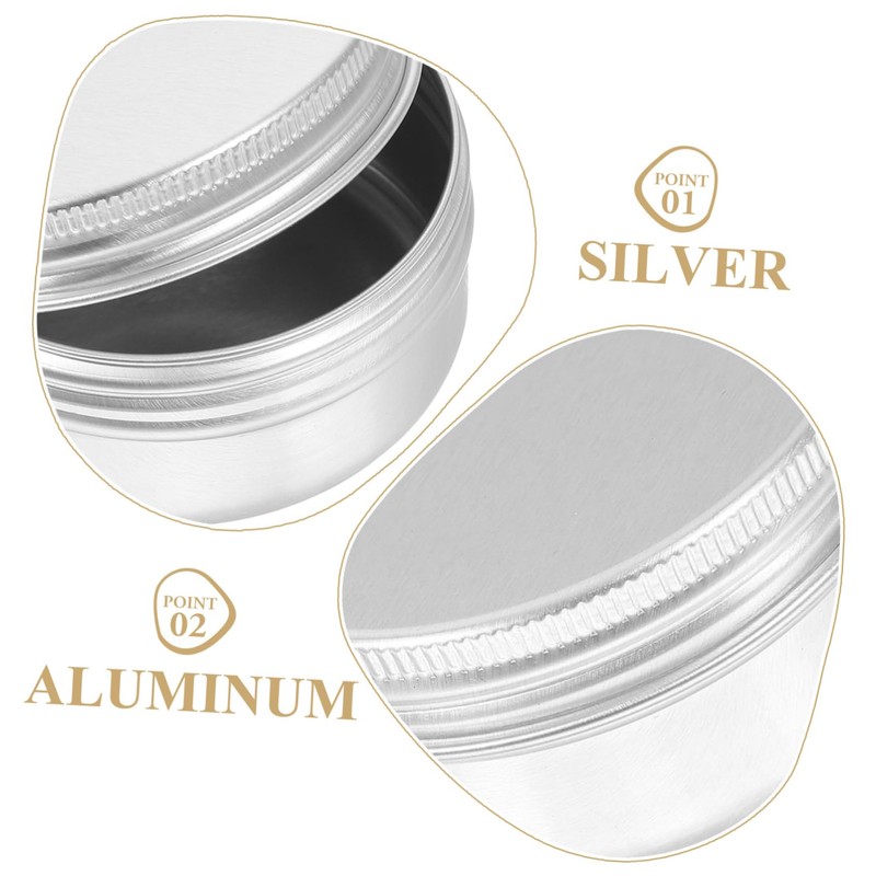 Gatuida 18pcs Spice Container Lip Balm Tin Round Aluminum Tin