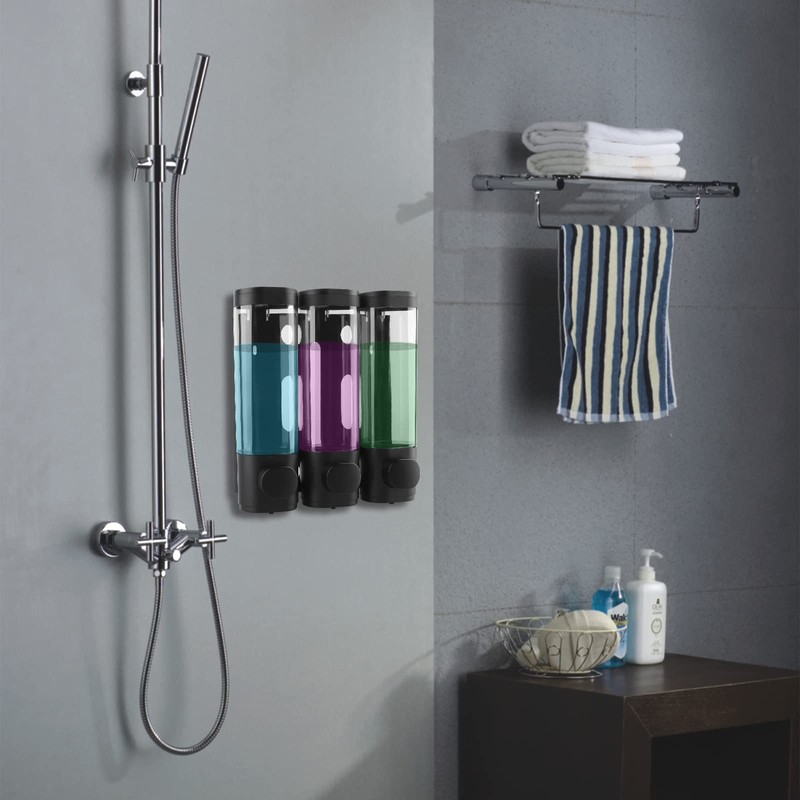 Shower Soap Dispenser Wall Mounted Bathroom ABS Plastic Liquid Hand