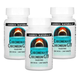 Source Naturals Chromium Mate Chromium GTF 200mcg 240 tablets 3ea / 소스내추럴스 크롬 메이트 크로뮴 GTF 200mcg 240정 3개
