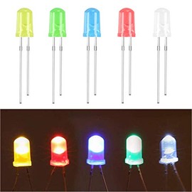 MCIGICM - Diodos de luz LED de 0.197 in, kit surtido de circuitos LED para experimentos de proyectos científicos (multicolor, 5 colores) | LED Circuit