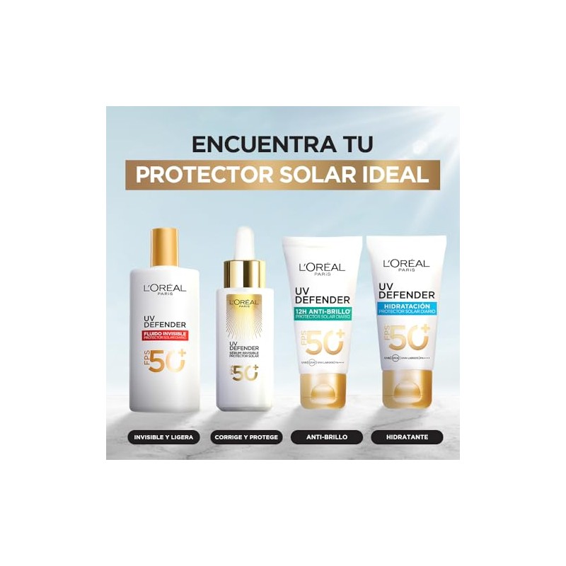 L'Oréal Paris Protector Solar Diario Anti-Brillo FPS50+ UV Defender, 40ml