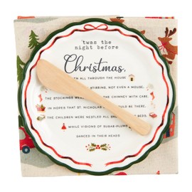 Mud Pie Appetizer Set, plate 6 1/2" dia, Poinsettia