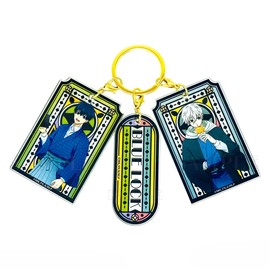 Tees Factory BL-5581398IN Blue Lock 3 Charm Key Chain Kiyoyo + Seijiro Nagi Character H2.4 x W1.6 x Depth 0.1 inches (60 x 40 x 3 mm), Base (H x W x D): 4.7 x 1.0 x 0.1 inches (120 x 25 x 3 mm)