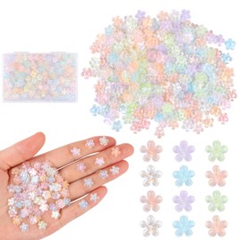 EVERMARKET 200 PCS Tiny Resin Flowers for Crafts Mini Flowers Dollhouse Miniatures for Car Fairy Garden Micro Landscaping Plant Nail Sticker Decorations(Flower)