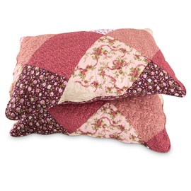 Qucover Patchwork Pillowcases 2 Pack Multicolor Floral Printed Pillow Cases