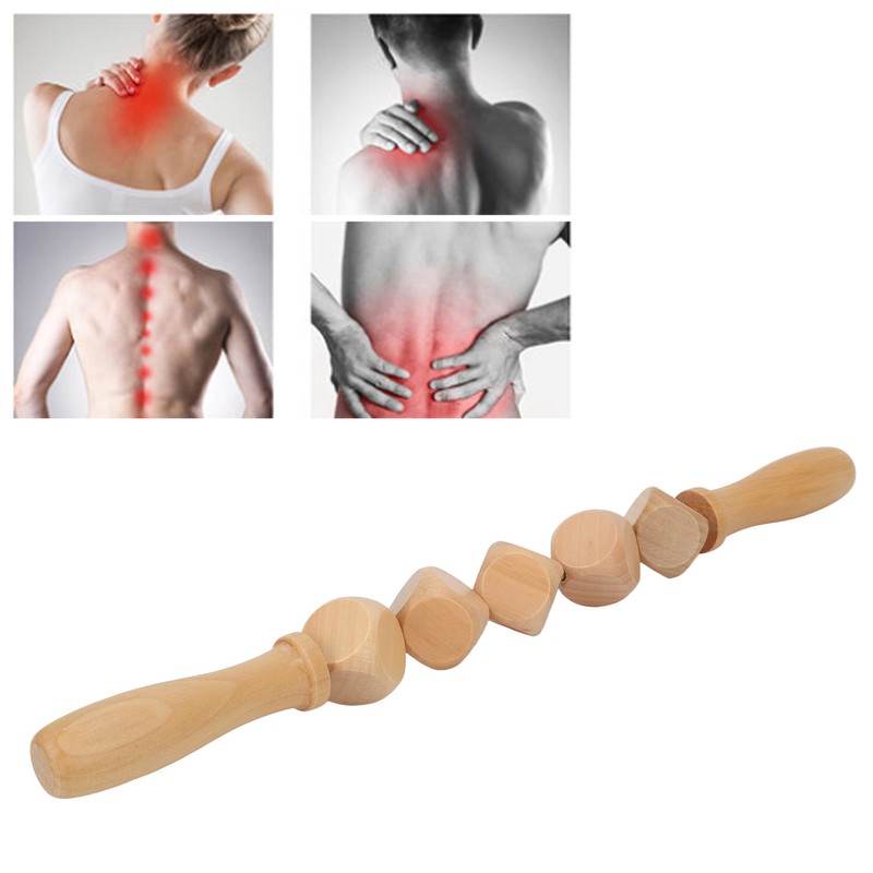 Fascia Massage Roller Meridian Dredgin Wooden Scraping Rods with 5pcs