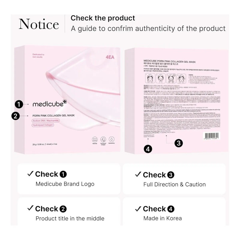 Mascarilla Facial Medicube Salmon Dna Pdrn Gel 8piezas