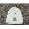 Carhartt Women’s Embroidered Logo Knit Beanie White With “C” -