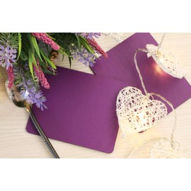 Set of 8 Elementary Purple Leatherboard Coasters - Made in UK